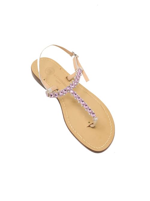 Lilac jewel flat sandals Da Costanzo | PIETREESWAROVSKILILLA